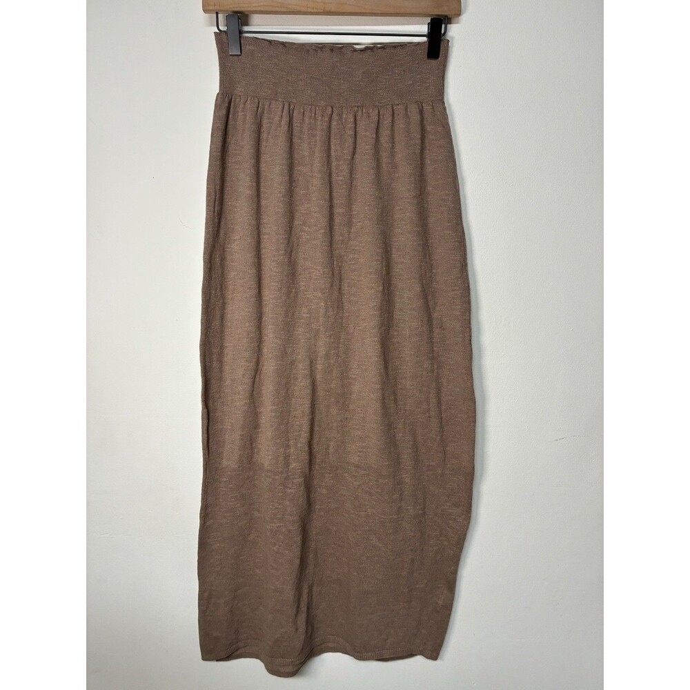 Free People Free-Est  Womens Size Medium Brown Maxi Skirt Elastic Waist Boho